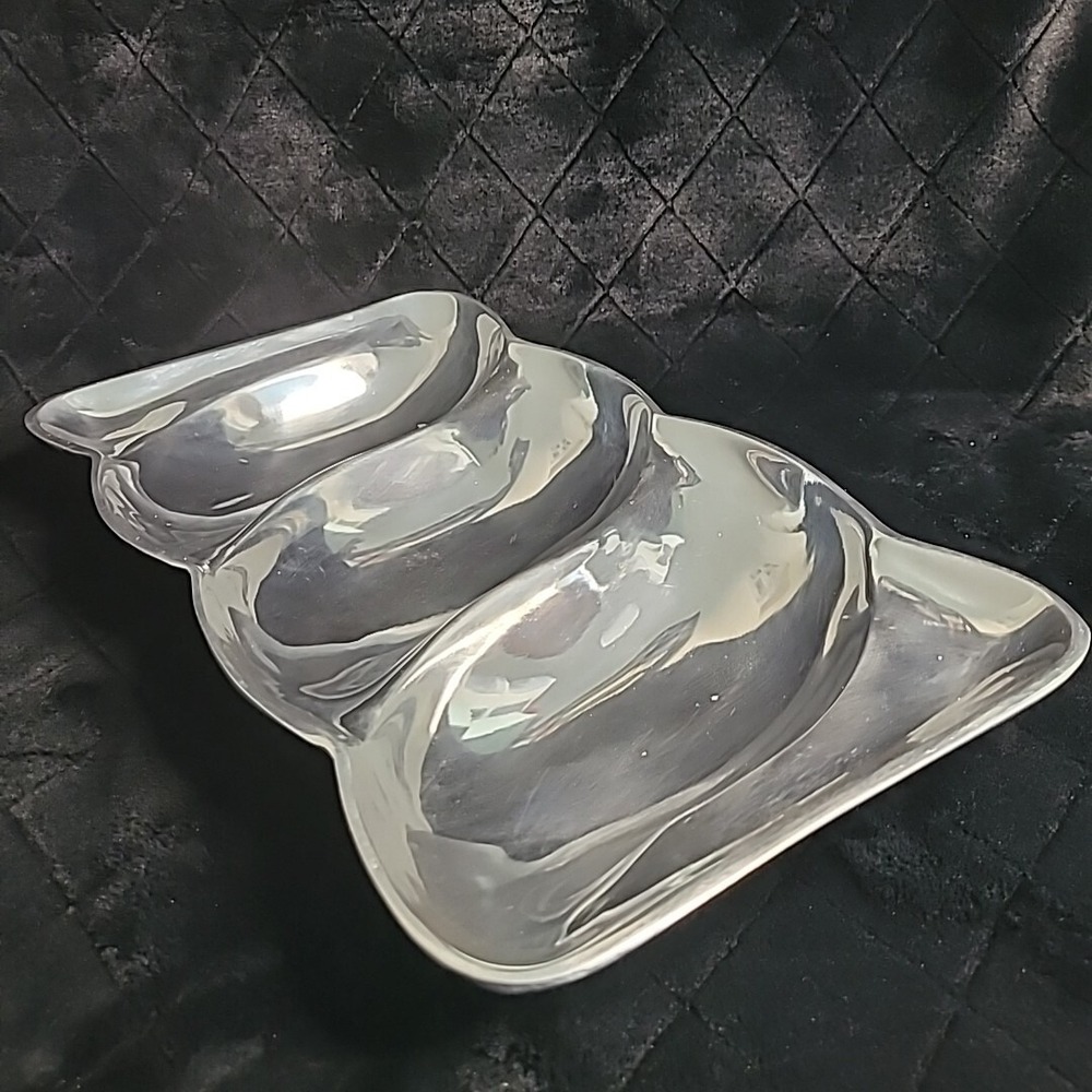 Towle Serving Tray 3-Part Hot & Cold‎ Relish 14"x8" Pintel Collection INDIA